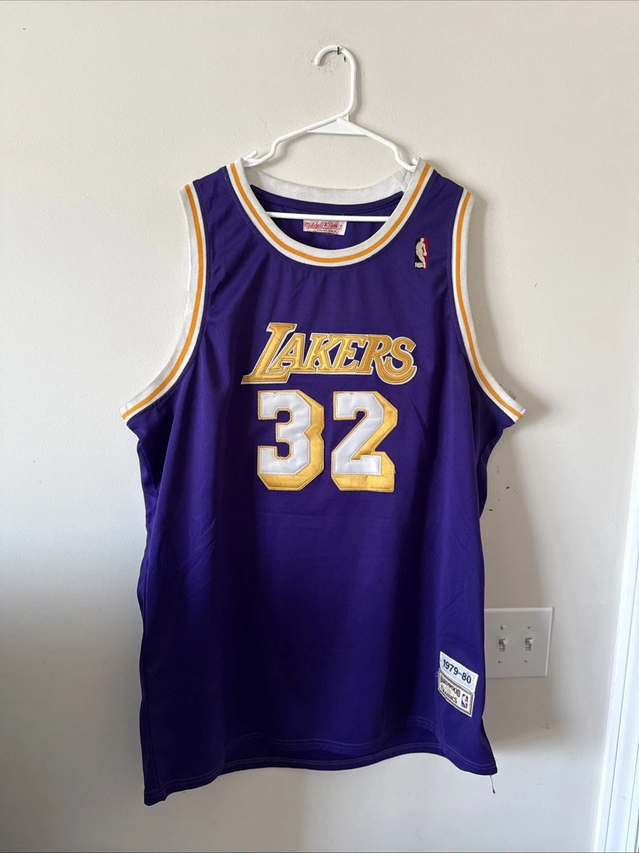 Vintage LA Lakers Magic Johnson Shirt Men Medium Purple