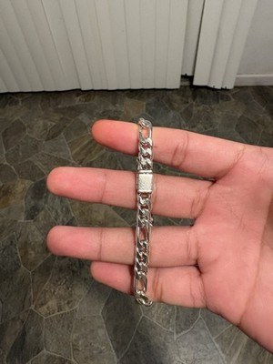 7-7-5 Zoll ca. 6,7 mm 23 Gramm Echt Silber Handarbeit Figaro Stil Armband 950