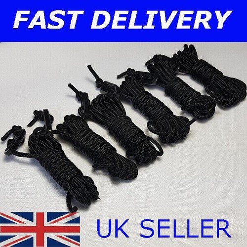 🔥X6 Black Guy Line Ropes 2.4M Tent Camping Rope Isle Of Wight Festival Awning - Picture 1 of 3