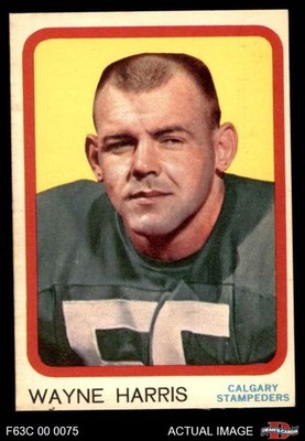 1963 Topps CFL #19 Wayne Harris Stampeders CFL HOF Arkansas 4 - VG/EX