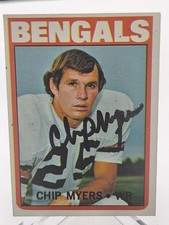 1972 Topps Chip Myers #17 Cincinnati Bengals Rookie RC Signed Autographed Card. rookie card picture