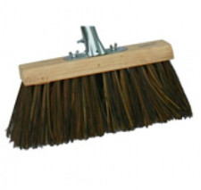 Hill Brush B25MFT Industrial Stiff 330mm Flat Top Yard Broom with Metal Socket