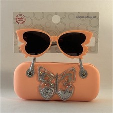 Wonder Nation Girls Butterfly Sunglasses  Glitter Butterfly Case Set