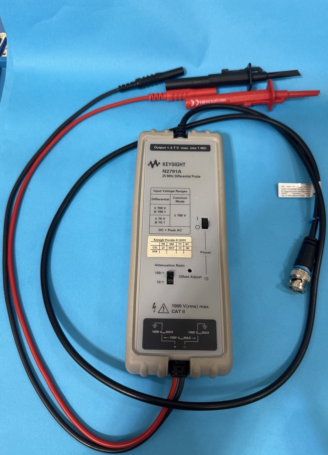 Keysight N2791A High-Voltage Differential Probe, 25 MHz, 1kv 1000v TESTED