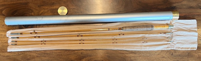 Downes 765 7 1/2' 3-piece 2-tip bamboo  5 weight / split cane fly rod