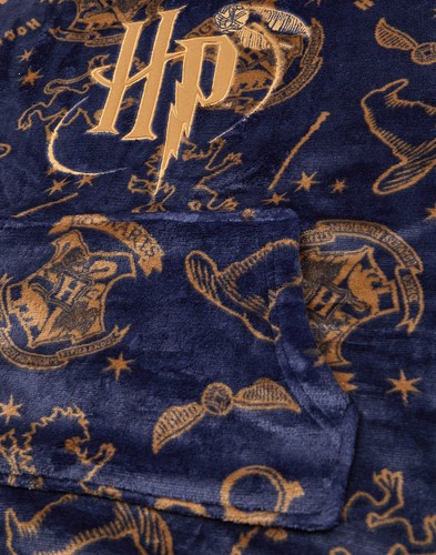 Harry Potter Blue Embroided Logo Blanket Hoodie Girls - Picture 6 of 9