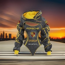 F1 Inspired Racing 2piece Porsche Hoodie 1piece Bodysuit M Grey/Yellow