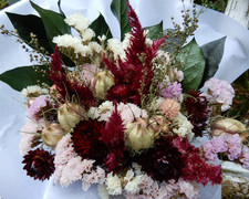 Dried Flower Bouquet, Statice, Straw Flowers, Gift, Home Decor, Wedding Floral
