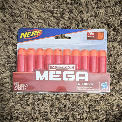 NERF N-Strike Mega Foam Darts 10-Pack Refill Ammo Ages 8+ MPN A4368