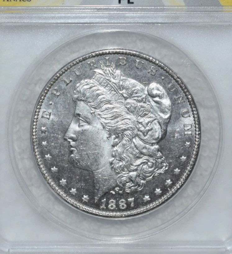 1887  Morgan Dollar $1  ANACS MS 62 PL - 90% Silver    Proof-Like - Image 2 of 4