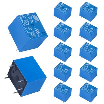 12Pcs 5V DC Mini Power Relay Auto PCB SRD-05VDC-SL-C 5 Pins DC Power Relay PC...