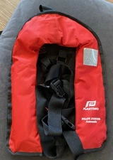 Vintage Plastimo Pilot Junior Kids Automatic Life Vest Red w/ Reflector