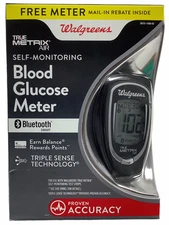 Walgreens TrueMetrix Air Self-Monitoring Blood Glucose Meter Bluetooth