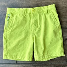 Vineyard Vines Boys Size 6 Performance On-The-Go Shorts Neon Lime Green Active