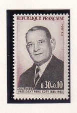 🦬Timbre France N°1412 - Luxe ** - Président René Coty -  MNH** - 1964🦬