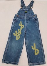 John Deere Boy's 4T Overalls w/ Fabric JD Patches added Upcycled Pockets Custom