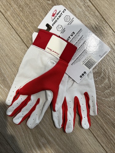 Lizard Skins Pro Knit V3 Adult Baseball Batting Gloves RED/WHITE Adult Large New - Picture 5 of 5