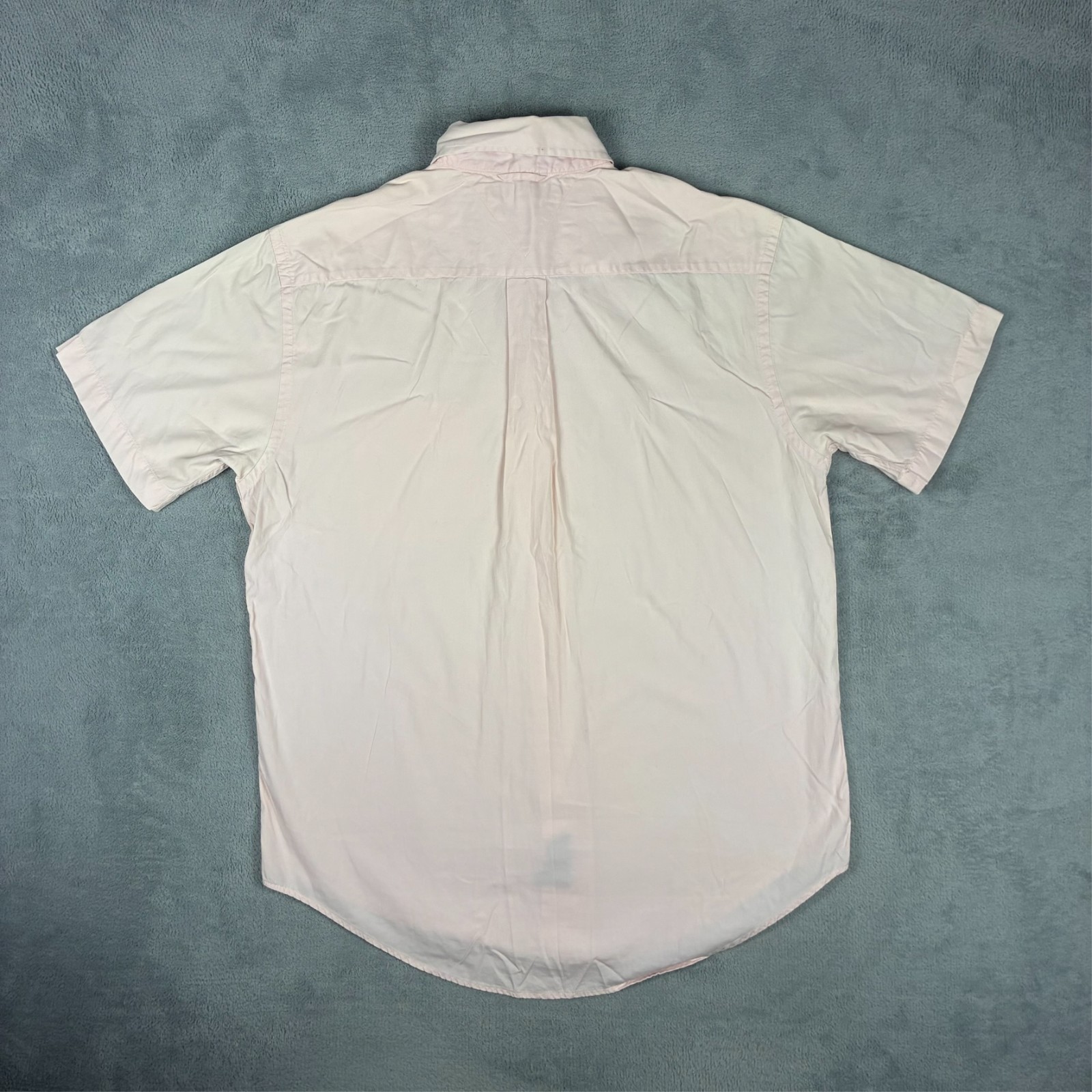 VTG Tommy Hilfiger Baby Pink Size Medium Button Down Short Sleeve Oxford Shirt image 8