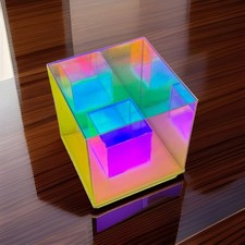 West Arrow Infinity 3d Prism Mirror Led Desk Table Magic Cube Lamp 5