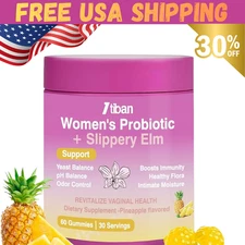Women’s Probiotic + Slippery Elm Gummies | Vaginal Health Support, Yeast & pH Ba