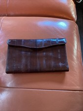 Vintage Eel Women  s Wallet/Clutch Burgundy Genuine Leather