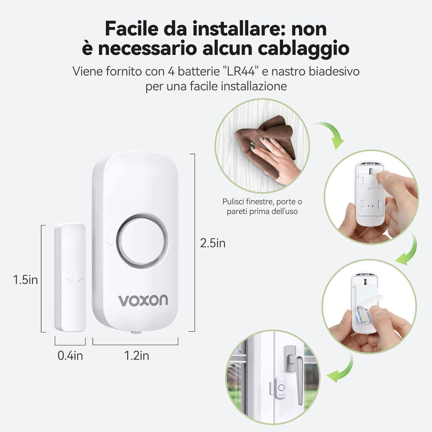 Sensore Di Allarme per Porte E Finestre, 100 Db Sirena Allarme Casa Senza Fili,  - 4