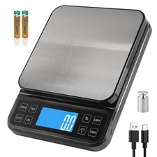 Digitale K&uuml;chenwaage 5kg gro&szlig; Hochpr&auml;zise mit Prozentfunktion USB aufladbar E...
