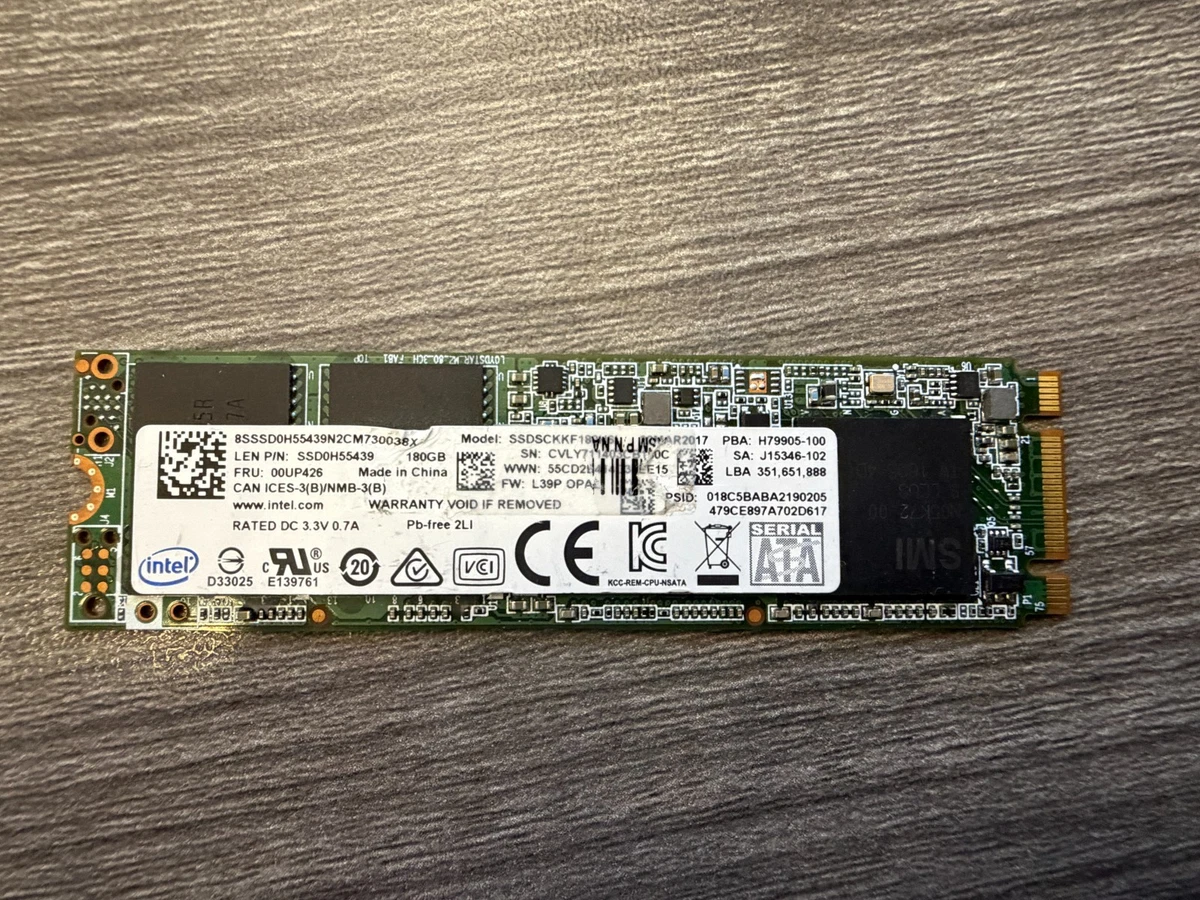Intel M.2 Interface 180 GB Storage Capacity Solid State Drives for