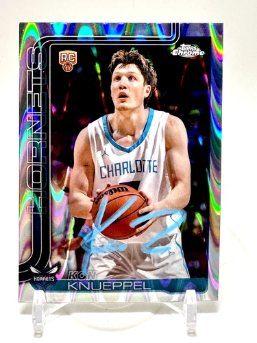 Kon Knueppel 2025 Topps Chrome RayWave Refractor #254 RC Auto-In Person Signed