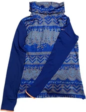 Nike Pro Hyperwarm Base Layer Women’s S Blue Orange Dri-FIT Mock Neck