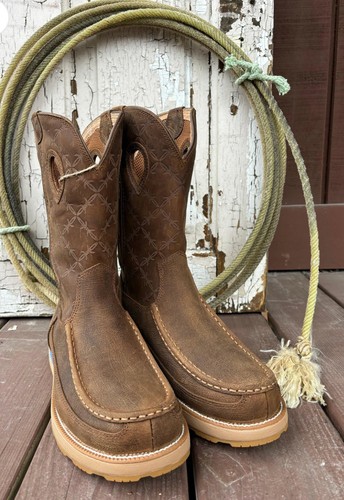 Twisted X Work Boots Mens Pull On Wedge Sole Leather Waterproof MCBX001 Sz 11 W - Picture 11 of 16