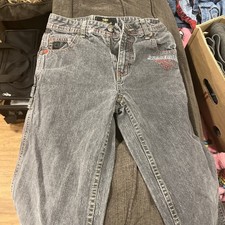 Vintage Akademiks Jeans Youth 10 Embroidered Pockets Baggy Wide Leg Skater Style