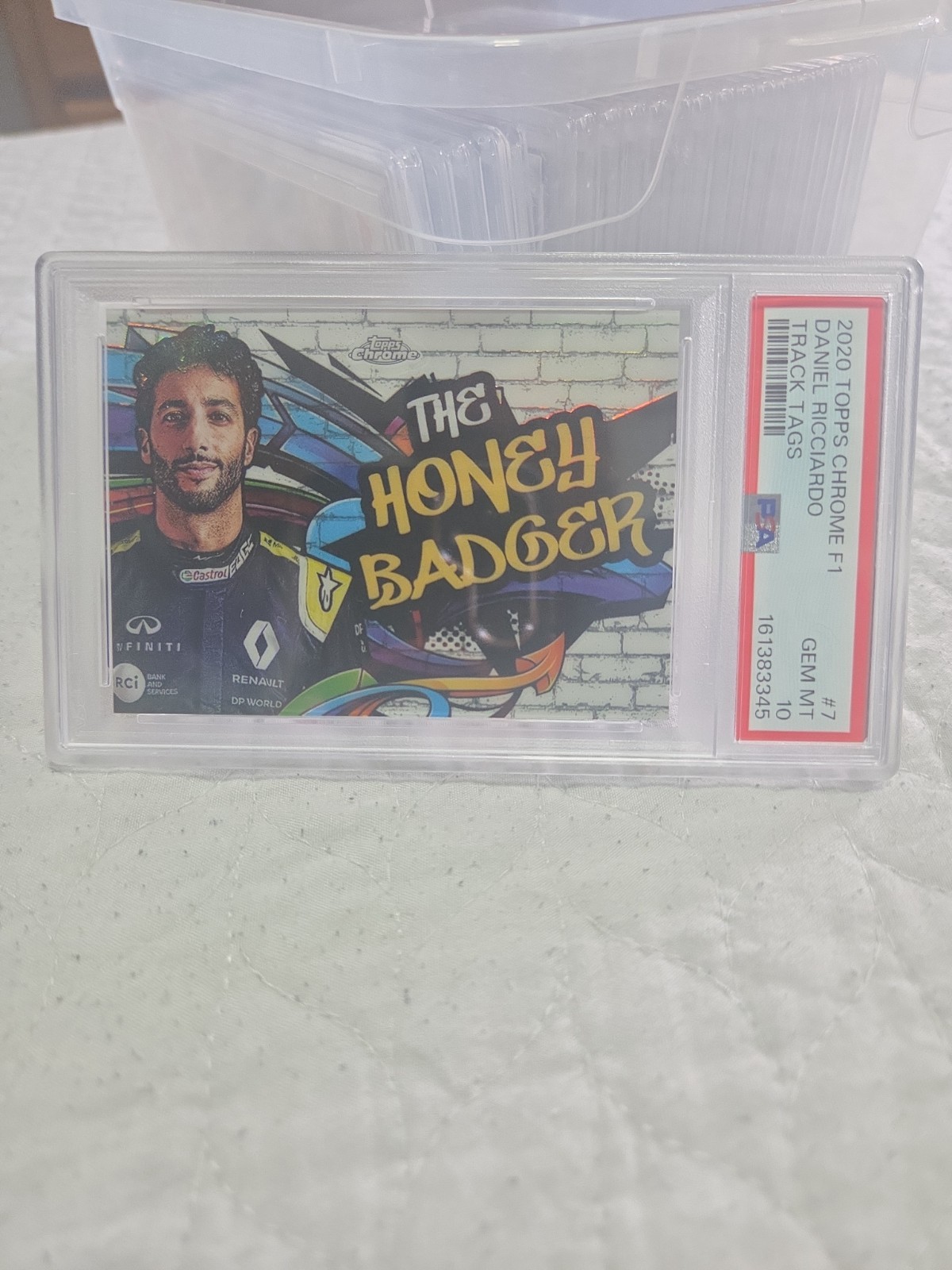 2020 TOPPS CHROME FORMULA 1 TRACK TAGS #7 DANIEL RICCIARDO TRACK TAGS PSA 10 view 4
