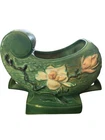 Vintage Roseville Magnolia Green 1943 Art Pottery Ceramic Pillow vase 183-6