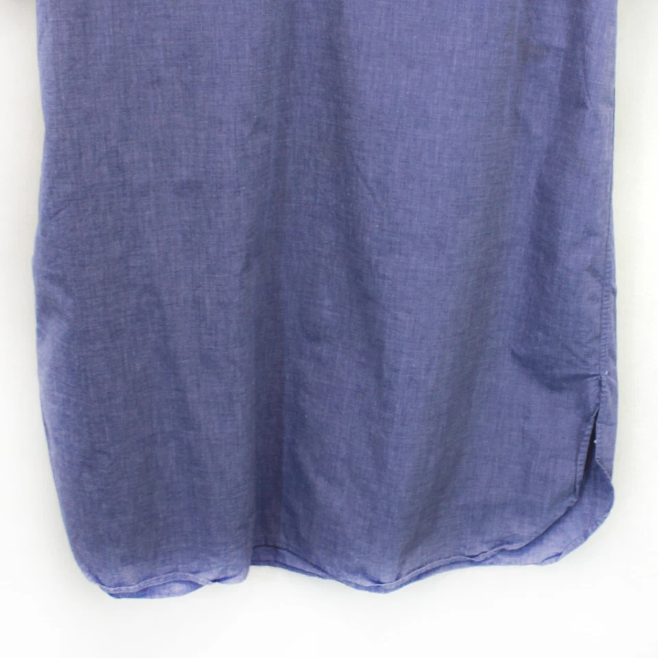 Camisa de Noche Nordstrom Vestido Azul 100% Algodón Maxi Prendas para Dormir Calce Relajado Y2K Mediana Foto 3 de 4