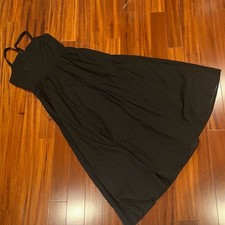 Madewell Black Maxi Dress Cotton Eyelet Pattern Tie Waist A-Line Sundress Size 2