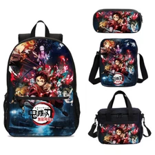 Demon Slayer Kamado Tanjirou Anime School Backpack Cooler Lunch Bag Pen Case Lot