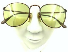 Vintage Lamy Woodstock Brown Metal Round Sunglasses France FRAMES ONLY