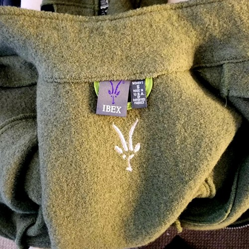Ibex Women's Sz S Full Zipper Boiled Wool Sweater Jacket Olive Green Euc! - Picture 10 of 11