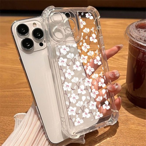 Coque antichoc Floral TPU Clear pour iPhone 16E 16 Pro Max 15 14 13 12 11 Cover - Picture 3 of 18