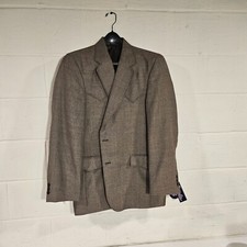 Circle S Western Sport Coat Mens Plano Donegal 42R Gray CC1032