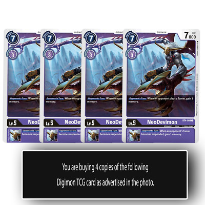 NeoDevimon - BT4-084 - Common Digimon TCG Card Playset Purple