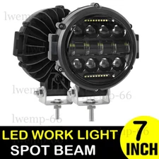 7" inch Round LED Light Pod Bar Spot Flood Beam Driving Lamps SUV Offroad Truck
