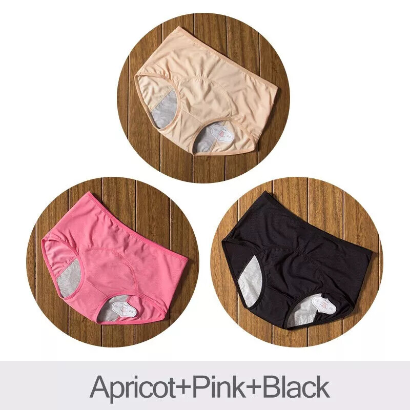 3pcs Menstrual Period Leak Proof Panties Women Underwear Pants Nylon Briefs NEW