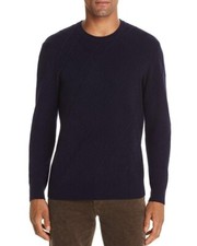 NEW The Men's Store Navy Blue Ribbed Cable-Knit Sweater Large