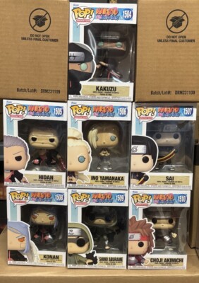 Funko Pop! Naruto Bundle Lot x7 Choji Ino Hidan Sai Kakazu Konan Shino 1504-1510