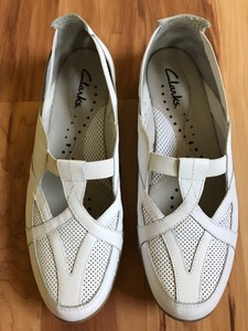 clarks white loafers