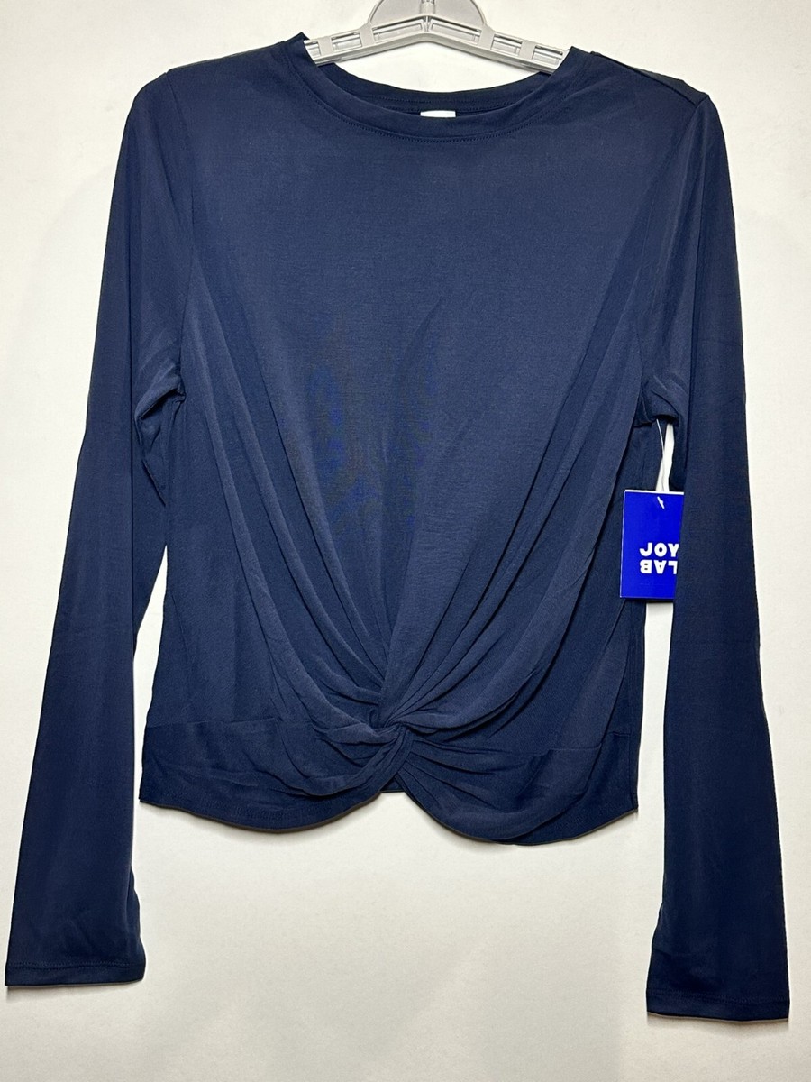 Women's Twist-Front Long Sleeve T-Shirt - JoyLab Navy M | eBay