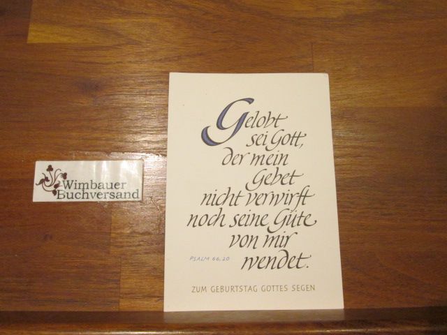 Postkarte : Zum Geburtstag Gottes Segen (Psalm 66,20)