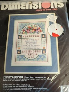 NEW Dimensions Cross Stitch Kit, Family Sampler, Prayer, #3112, Karen Avery